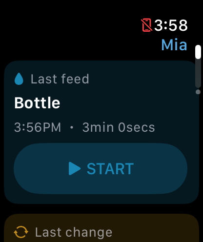 Baby Feed on Apple Watch